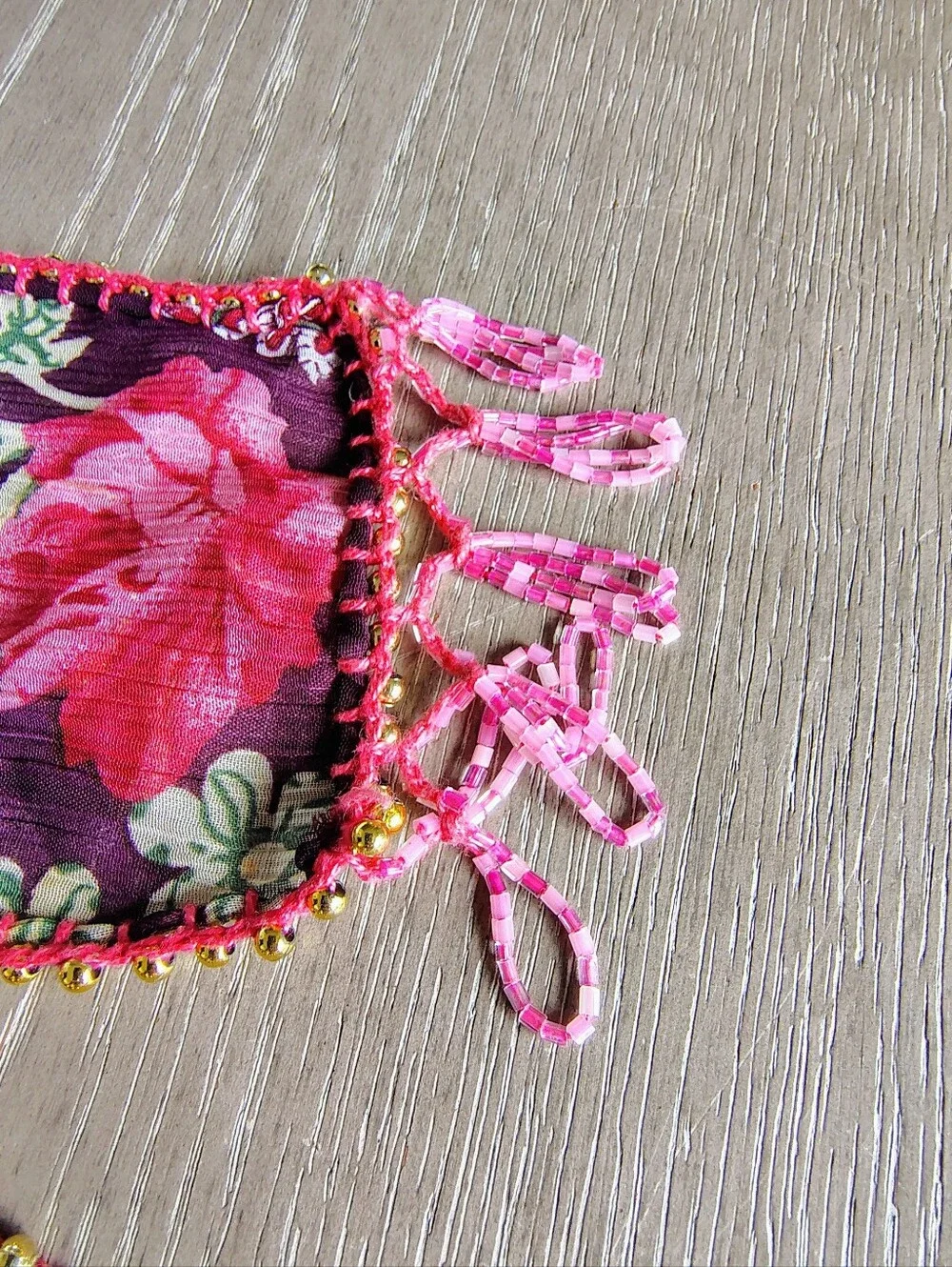 Artisan Hand Beaded Wearable Textile Art Statement Wrap Festival Boho